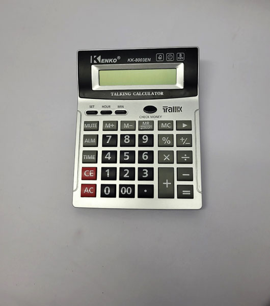 <span style='position: fixed;top: 500px;left: calc( 550px + (100vw - 600px)/2);'></span>
<table width='100%' border='0'>
  <tr>
    <td style='padding: 5px;width: 70%;background-color:#ec0d0d;vertical-align: middle;font-size:35px;height: 102px;border-radius: 20px;'>Kenko English Talking Calculator KK-8003EN</td>
    <td class='watch' align='center' style='position: fixed; background-image:url(assets/price.png);background-size: cover;
    font-size: 45px;
    top: 645px;
    left: calc( 460px + (100vw - 600px)/2);
    width: 245px;
    height: 200px;
    text-align: -webkit-center;
    vertical-align: middle;'><div style='padding-top: 90px;transform: rotate(7deg);'><span>140.00  R</span></div></td>    
  </tr>
</table>